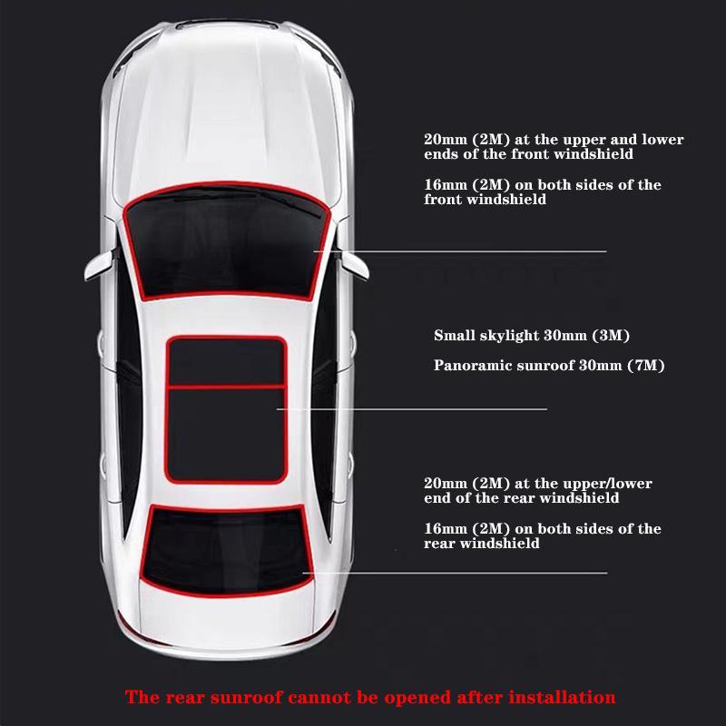 Window Edge Windshield Roof Rubber Sealing Strip Car Rubber Seal Strips Auto Seal Protector Sticker Noise Insulation Accessories