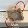 Striped Women's Handbag Large Capacity Shoulder Bag Casual Striped Canvas Tote Bag  Beach