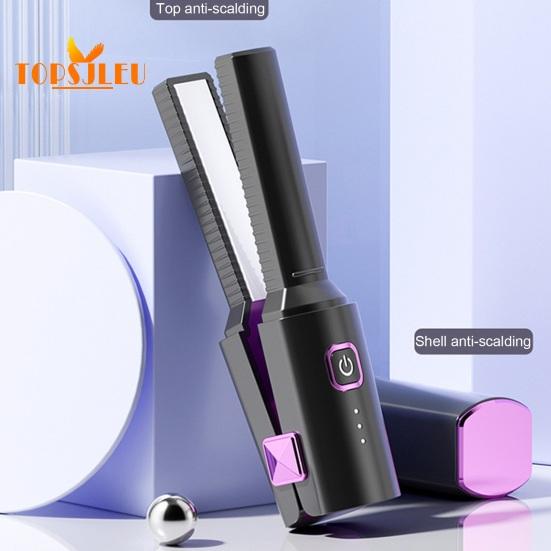 Tragbarer kabelloser Haarglätter, 30 Sekunden schnelles Aufheizen, Styler mit doppeltem Verwendungszweck, Aufladen über USB, automatische Abschaltung, kabelloser Verbrühungsschutz, Reise-Haarstyler