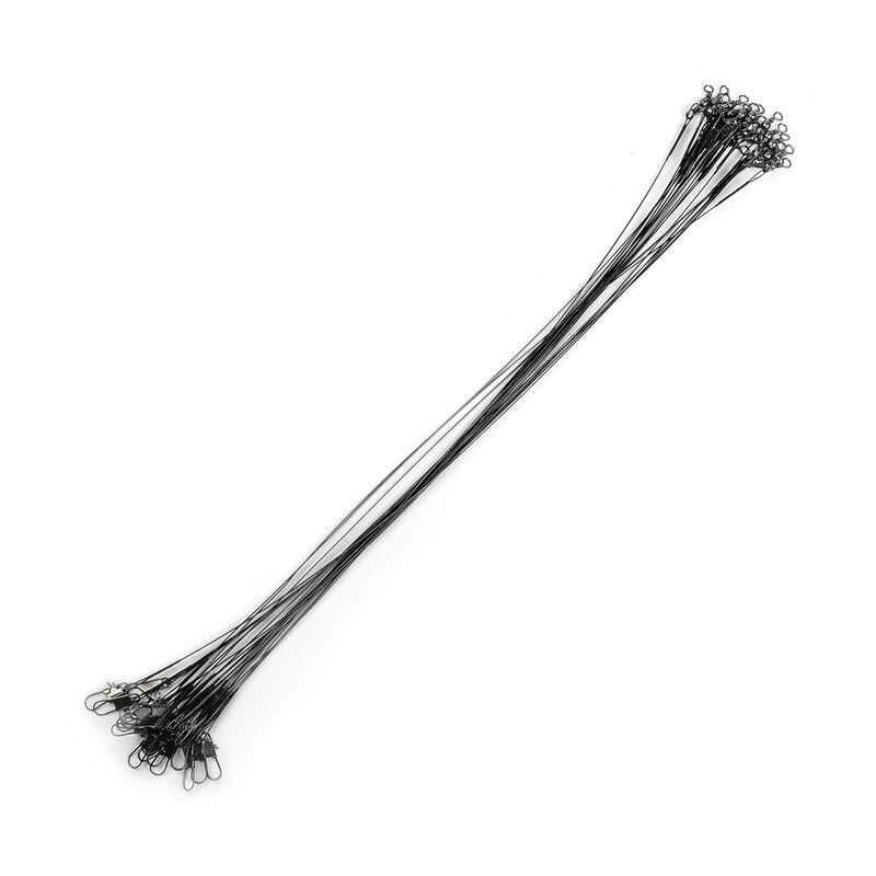 20PC Anti Bite Steel Fishing Line 15/20/25/30cm Steel Wire Leader With Swivel Fishing Accessory Fishing Wire Olta Leadcore Leash