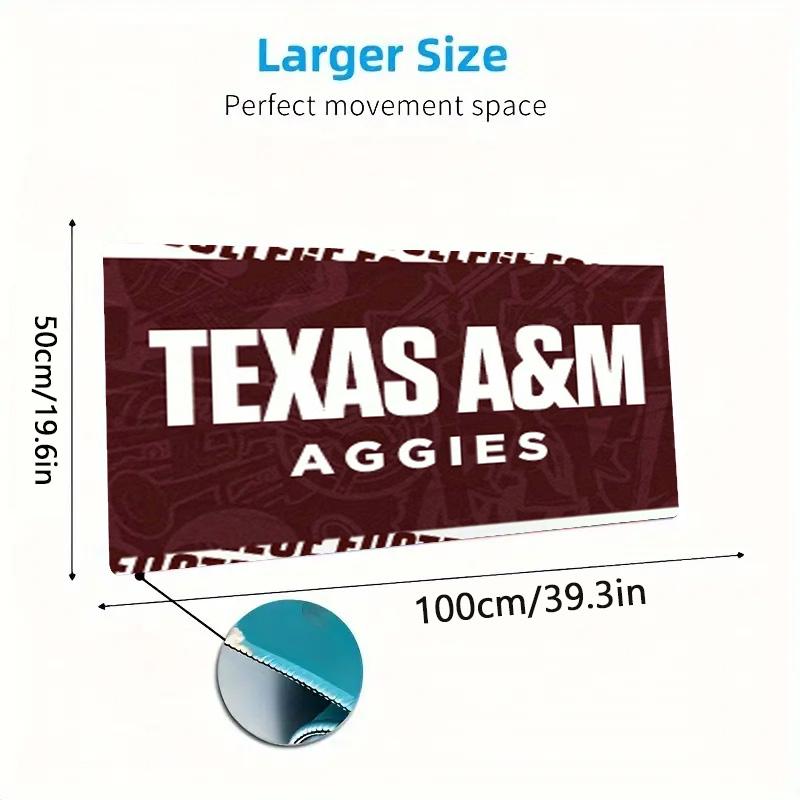 Texas A&M Color Mouse Pad Large Gaming Table Cushion Non-slip Laptop Tablet Big Mousepad XXL Mat Mini PC Playmat With Lock edge