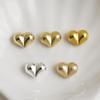 14K Gold Filled Heart Peach Bead Spacers, Frosted Heart Crystal Bracelet DIY Jewelry Accessories