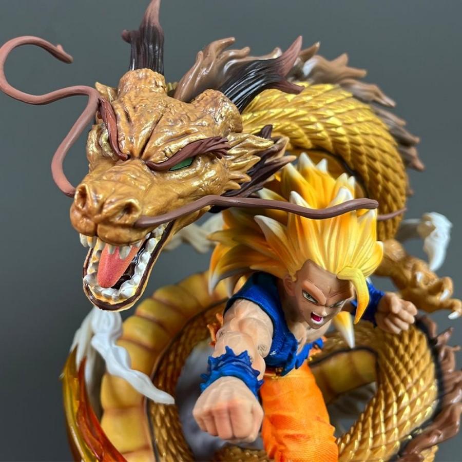 Dragon Ball Figure Peripheral Model Super Saiyan 3 Explosion Dragon Fist Goku Figure Decoration Wholesale 29cm