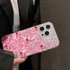 Pink Cherry Bow Leopard Girls Women Phone Case For Apple iphone 16pro 15 16 14 13 Pro Max 16e 12 11 7 8 Plus XR SE Fundas Cover