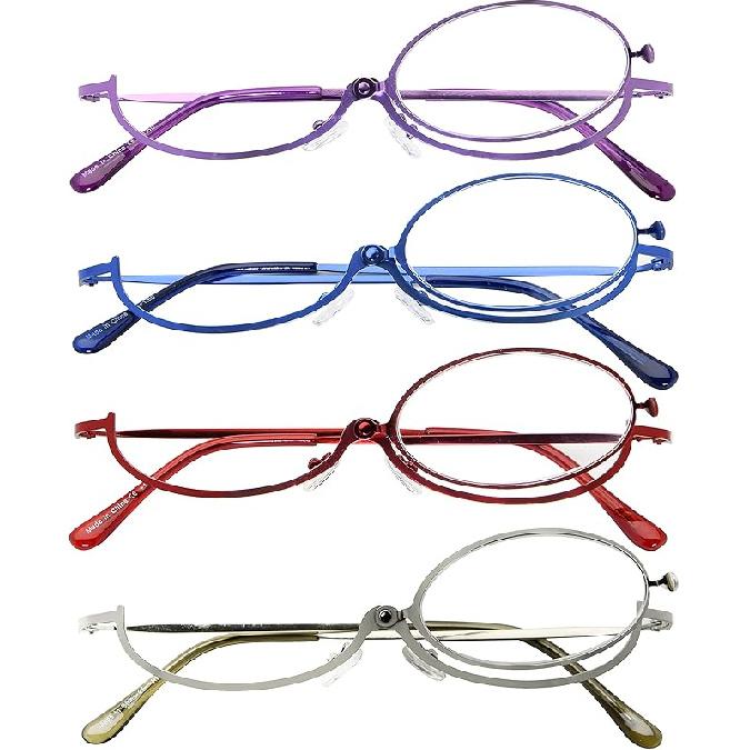 Eyekepper 4-pack Makeup Reading Glasses for Women Magnifying Flip Down Cosmetic Readers +3.50 3.5 x