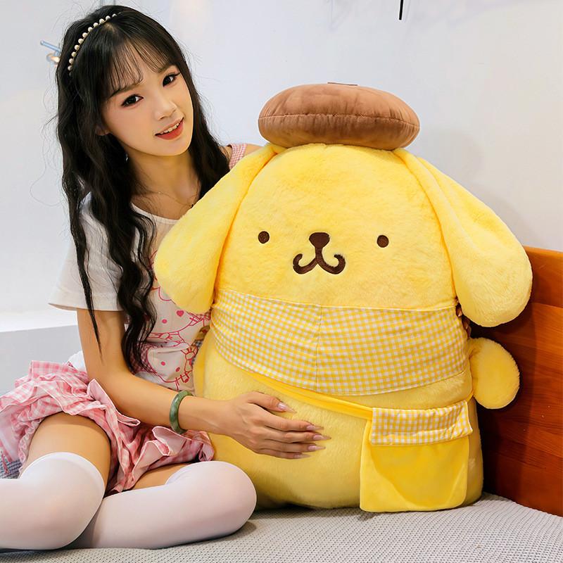 Cuscino Peluche Cartoon Pom Pom Purin Con Imbottitura Morbida in Cotone Per Dormire e Rilassarsi