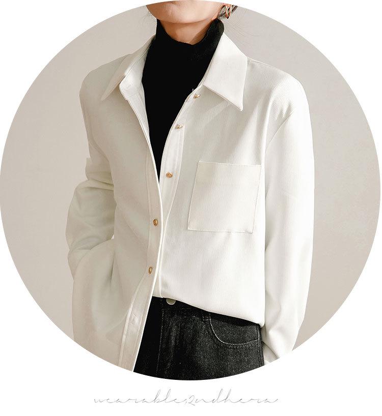 Women's Brushed Red Long Sleeve Shirt - High-End Base Layer for Autumn/Winter 2026, Perfect for Commute and Interviews.