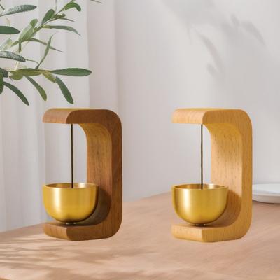 Wind Chime Dopamine Doorbell Wooden Doorbell Copper Bell Coffee Shop Door Entrance Reminder Refrigerator Door Decoration