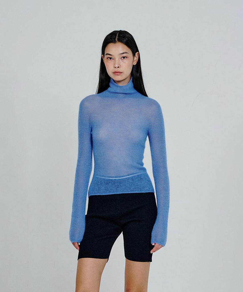 Deoaeteus Mohair Knit Turtleneck Pullover_Blue