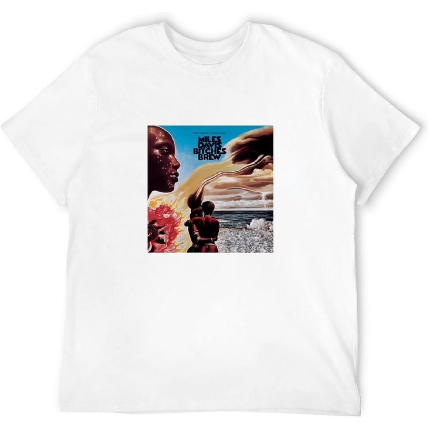 XINYIFENG Miles Davis Bitches Brew Cover Art T-Shirt Jazz Music Album Vinyl T-Shirt White XXXXXL белый