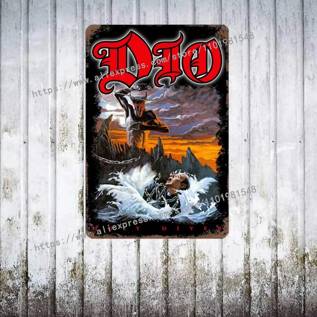 Dio Bands Metal Decor Poster Vintage Tin Sign Metal Sign Decorative Plaque for Pub Bar Man Cave Club Wall Decoration
