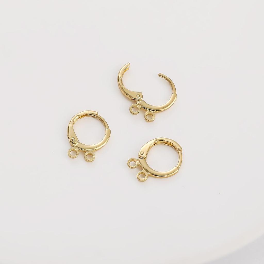 Handmade 14K Gold-Plated Round Earrings - Exquisite Copper Jewelry Accessories