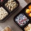 Chinese Style Wood Grain Plastic Double Layer Candy & Snack Box