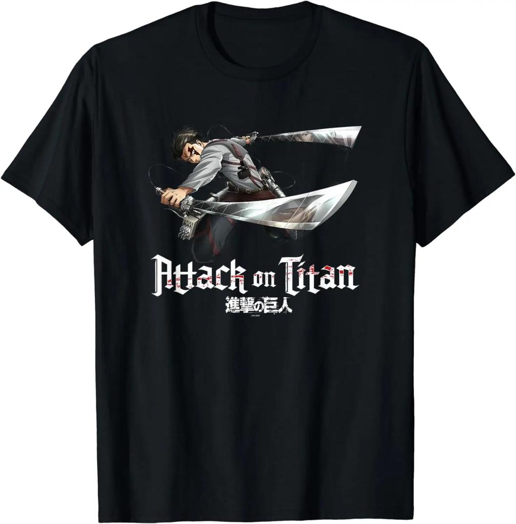 Attack on Titan Season 3 Levi Jump Attack TShirt Streetwear Harajuku Anime Clothes Tops Men T Shirt Camisetas