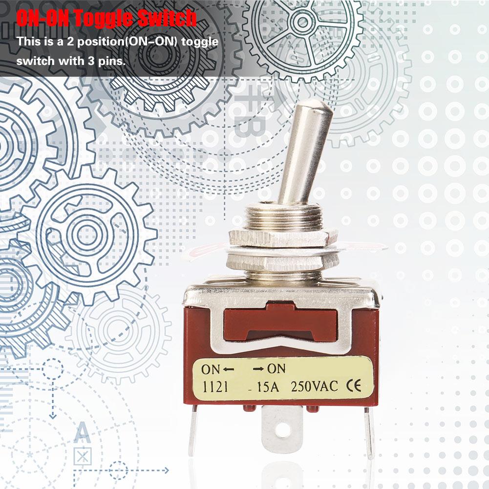 

5Pcs On ON SPDT Toggle Switch 12mm 3 pin 2 position 15A 250V