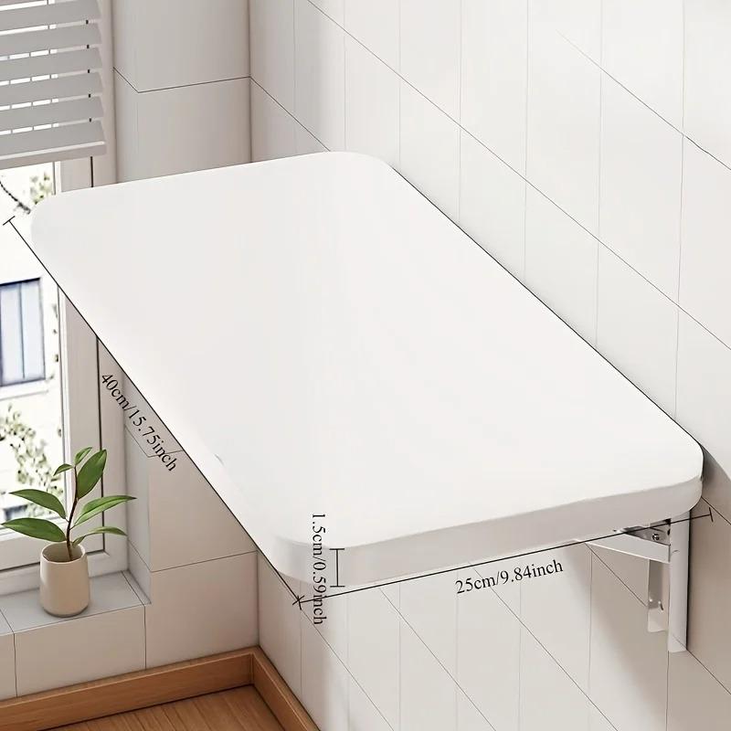 1Pc Wall Mounted Folding Table,Space Saving Wall Rack with Baffle for Home Restaurant Furniture