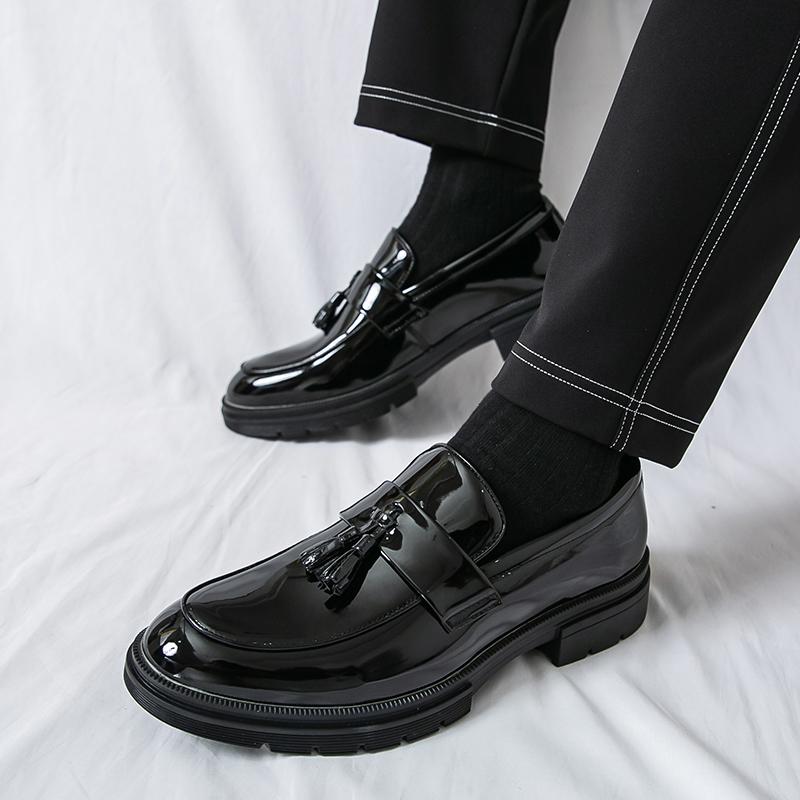 Brand Urban Business Office Leather Shoes Fashionable Men Tassel Loafers Quality Comfortable Low Cut Non Slip Sole Driving Shoes