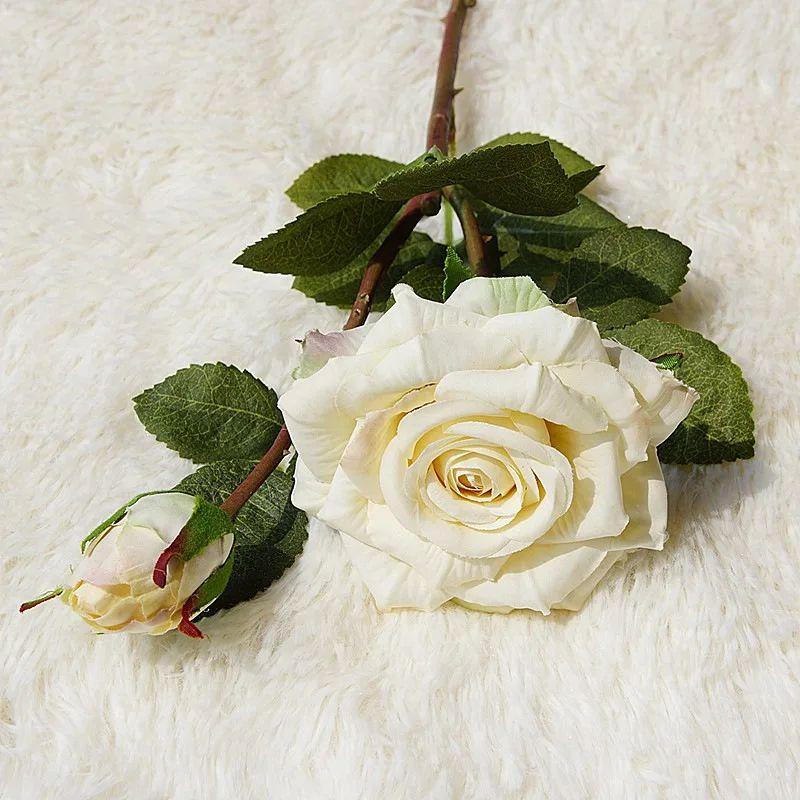 1/5PCS Artificial Flowers Silk Roses Wedding Bridal Bouquet Home Vase Table Outdoor Garden Yard Holiday Party DIY Gift Box Decor