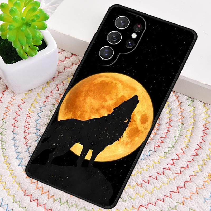Wolf Moon Howl TPU Phone Case For Samsung Galaxy note 10 pro S26 S25 S24 S23 S22 Ultra Plus S21 FE S20 Shockproof Cover