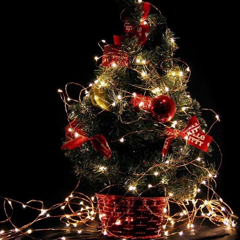 LED Silver Wire String Lights USB Holiday Fairy Lamp Copper Wire New Year Christmas Indoor Decoration With Remote Control