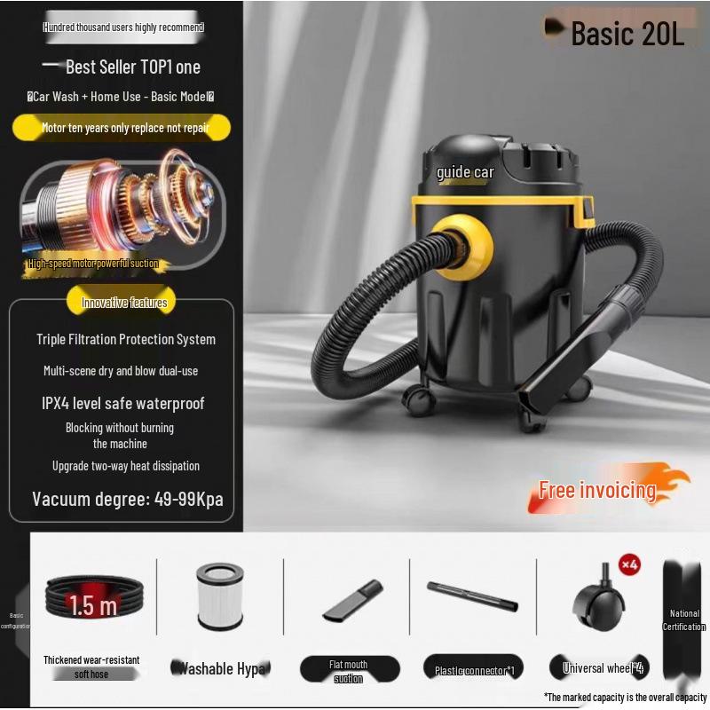High-Power Portable Vacuum Cleaner for Carpet and Grout Cleaning