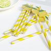 20pcs Summer Fruit Lemon Theme Disposable Paper Straws Drinking Straws for Kisd Birthday Wedding Baby Shower Party Decoration