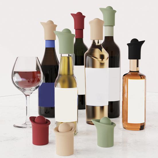 Silicone Wine Stopper Champagne Bottle Stoppers BPA-Free Reusable Wine Corks Leak Proof Wine Accessories
