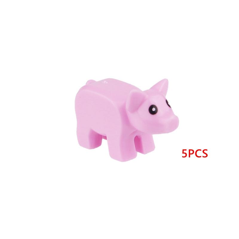 5 Stück/Set Tiere Niedliche Katze Schwein Schlange Figuren DIY Bausteine Spielzeug für Kinder Geschenke Spielzeug Buntes Tier 38801 13786 1410pb01
