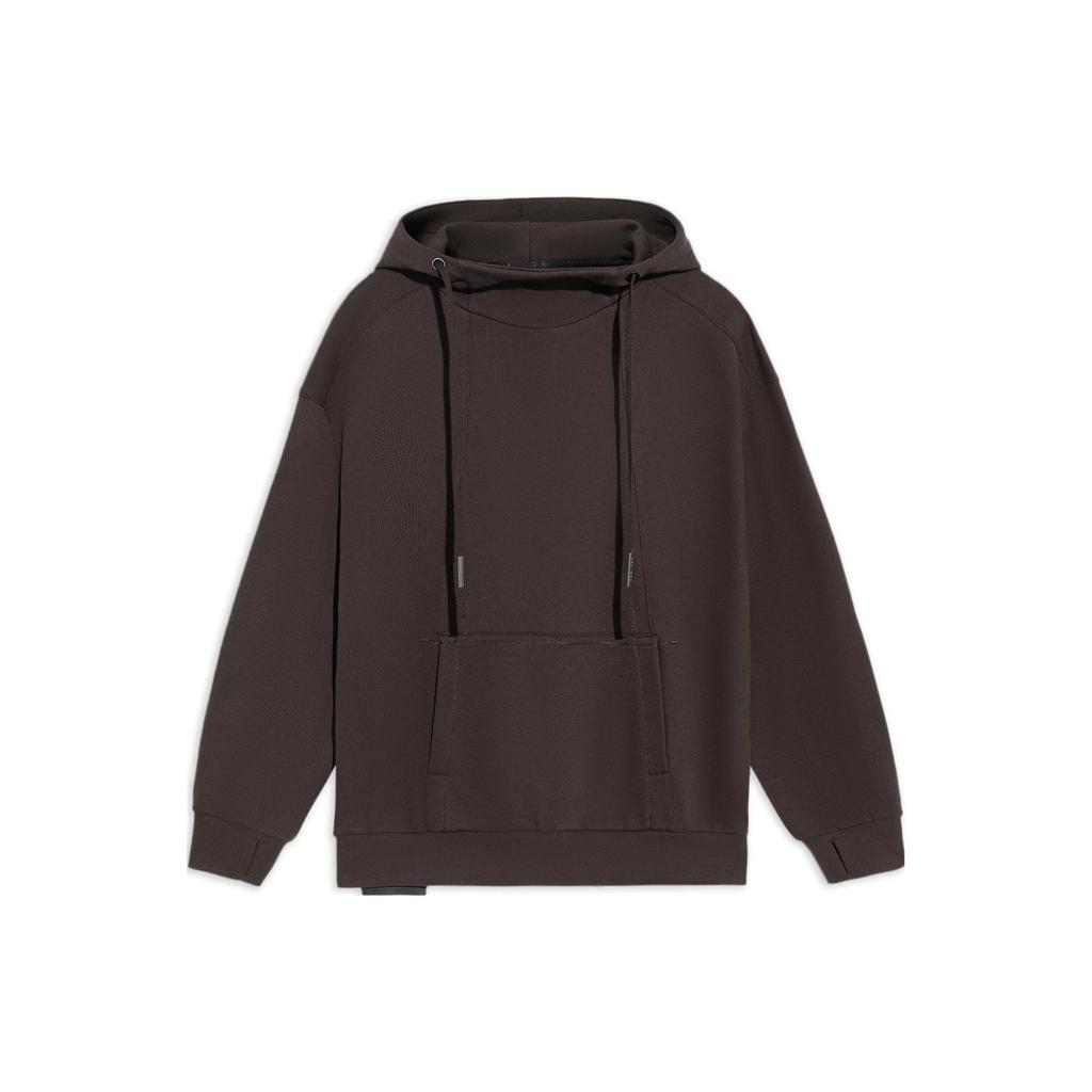 Li Ning SS23 Solid Color Pullover Sweatshirt Unisex Sweatshirt Black Brown AWDS299-3