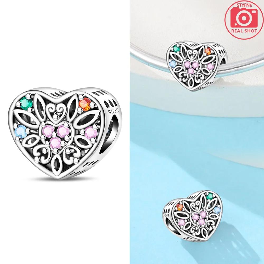 Pendants Woman Pink Heart Air Balloon Wishing Bottle Original Copper Charm Bead Fit Bracelet Women Jewelry Gift Diy