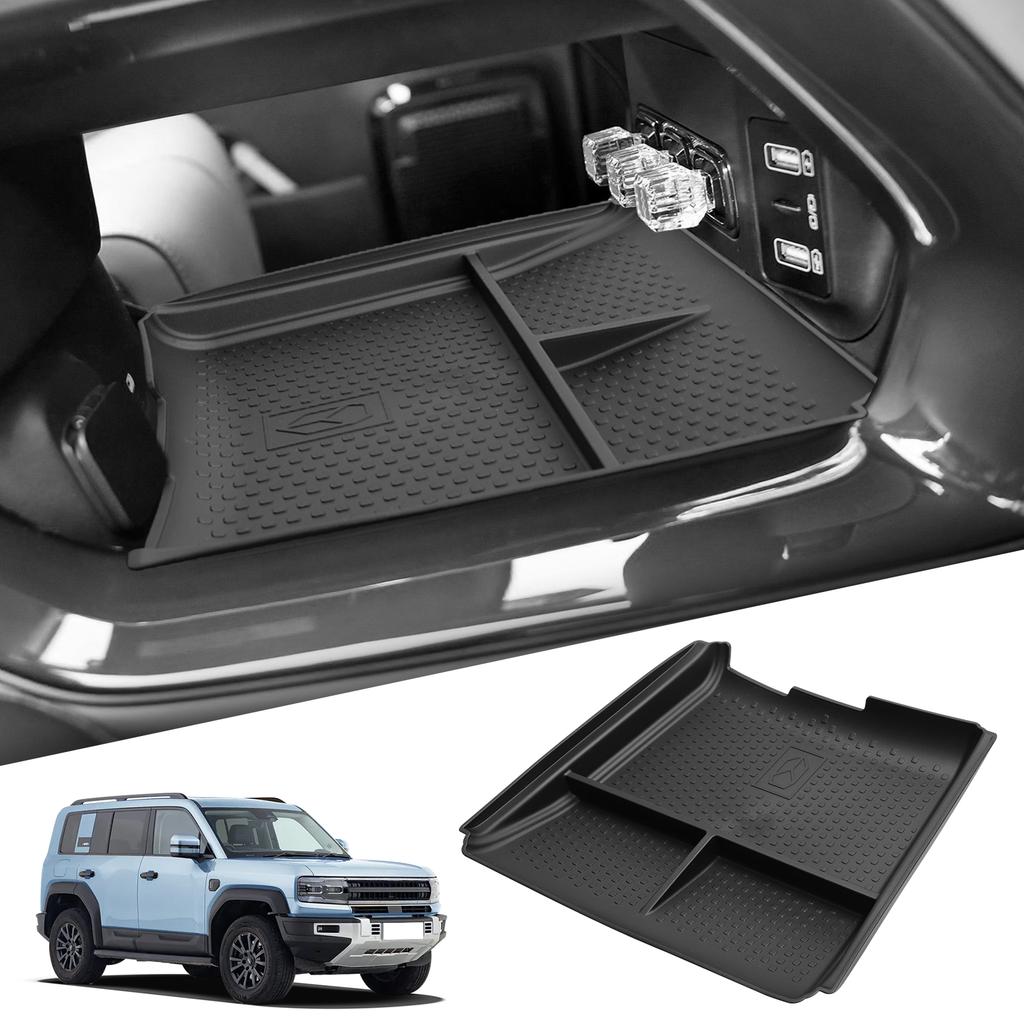 Smabee for BYD Denza B5/Leopard 5 2023‑2026 (NO Cool Box) Center Console Lower Layer Storage Box Tray TPE Organizer Accessories