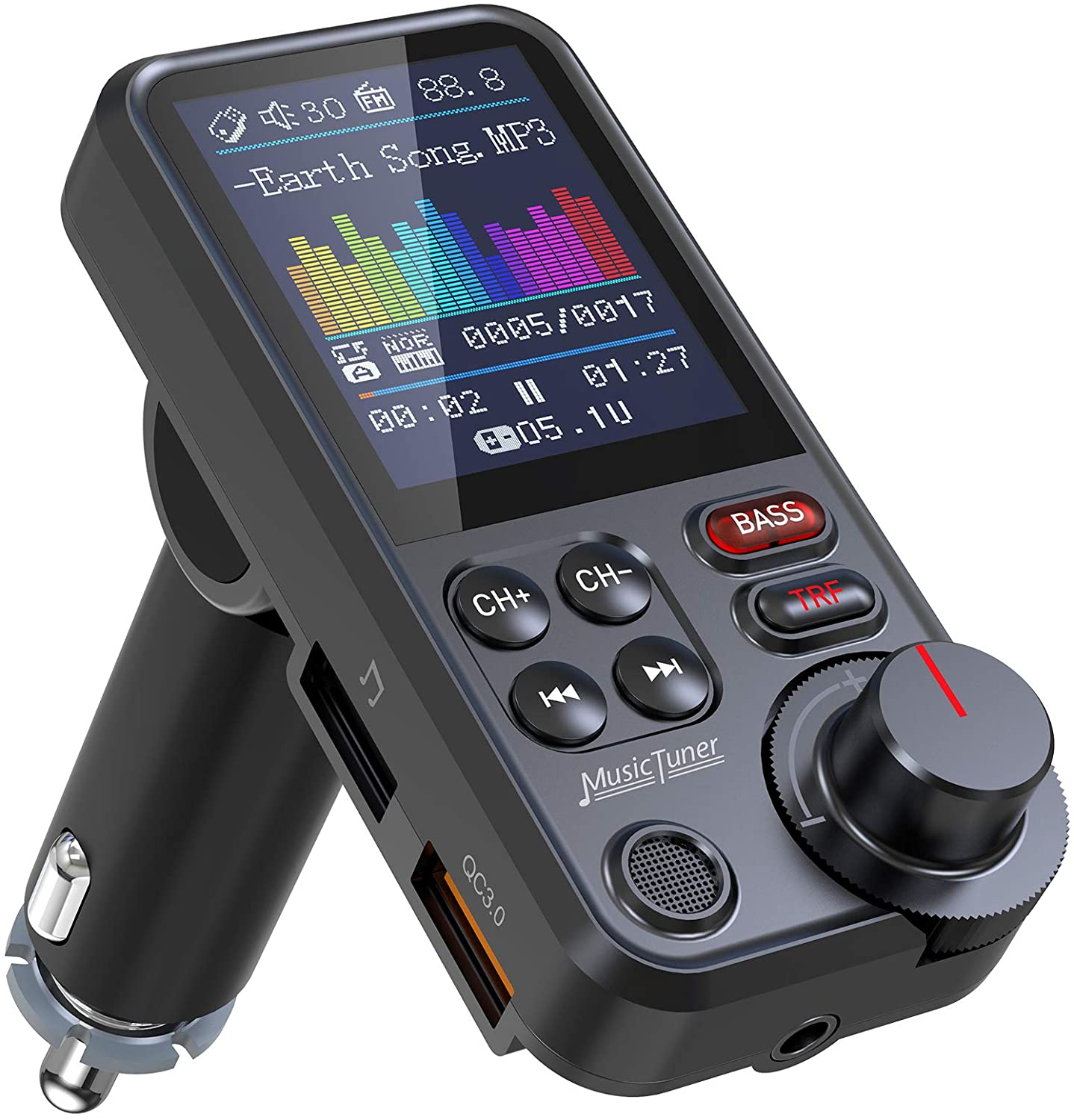 

BT93 Car Wireless Bluetooth Radio FM Transmitter MP3 Player Audio Charging Handsfree Adjustable BASS High/Low MP3 Equalizer чёрный