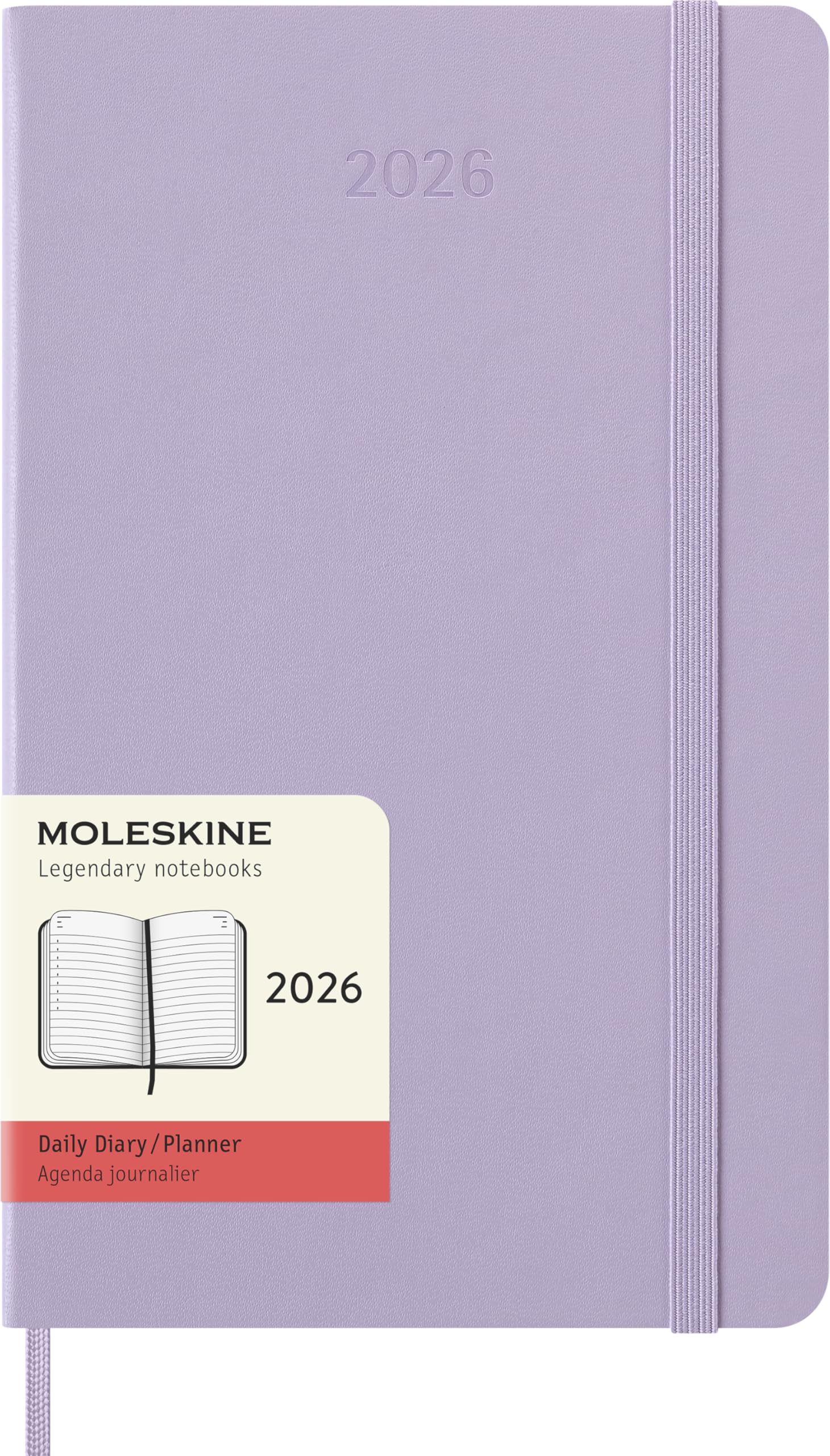 

Moleskine 2026 Daily January Large Size x Pastel DHH1812DC3Y26 Planner, 12-Month Diary, Start, (13cm 21cm), Hardcover, Lilac,