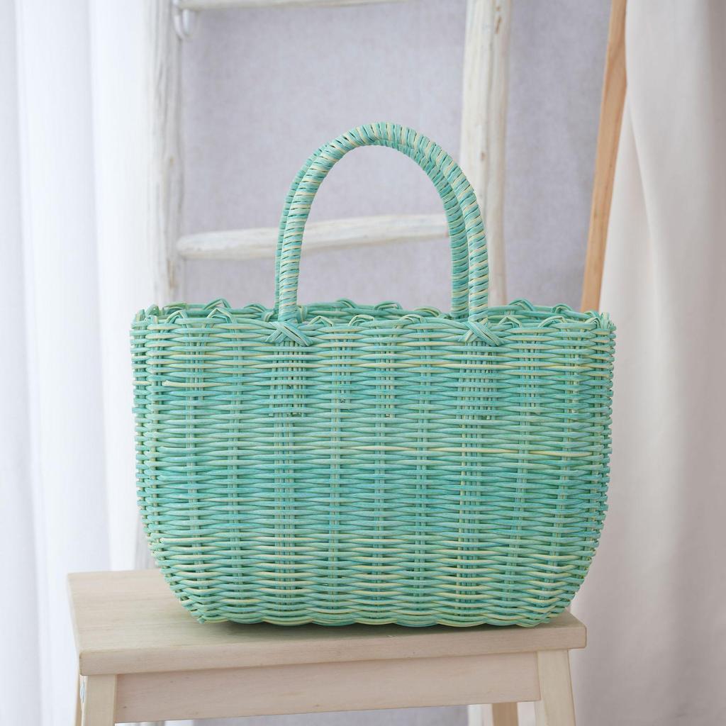 Adorable Cat Woven Tote Bag - Square Handmade Basket for Shopping & Everyday Use