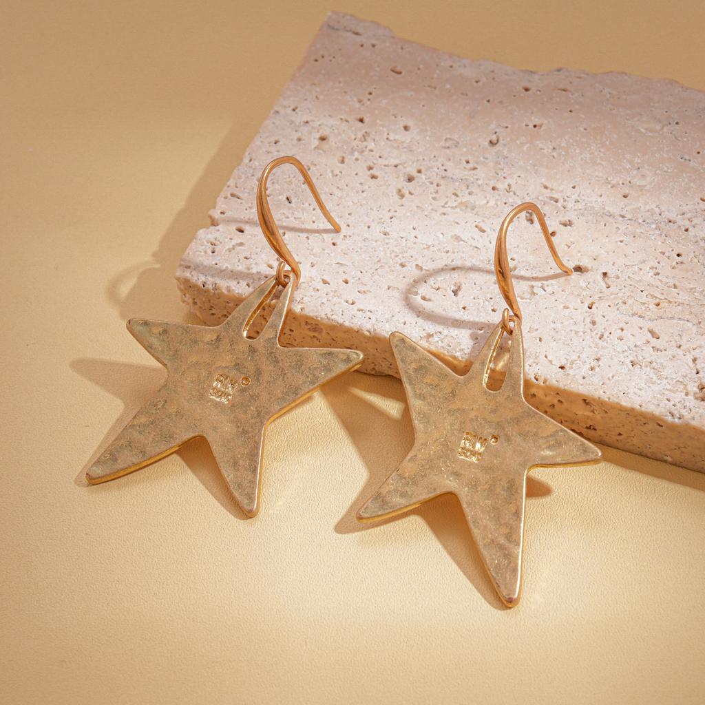 Metallic multi-layer geometric round silver needle earrings cold wind personalized earrings