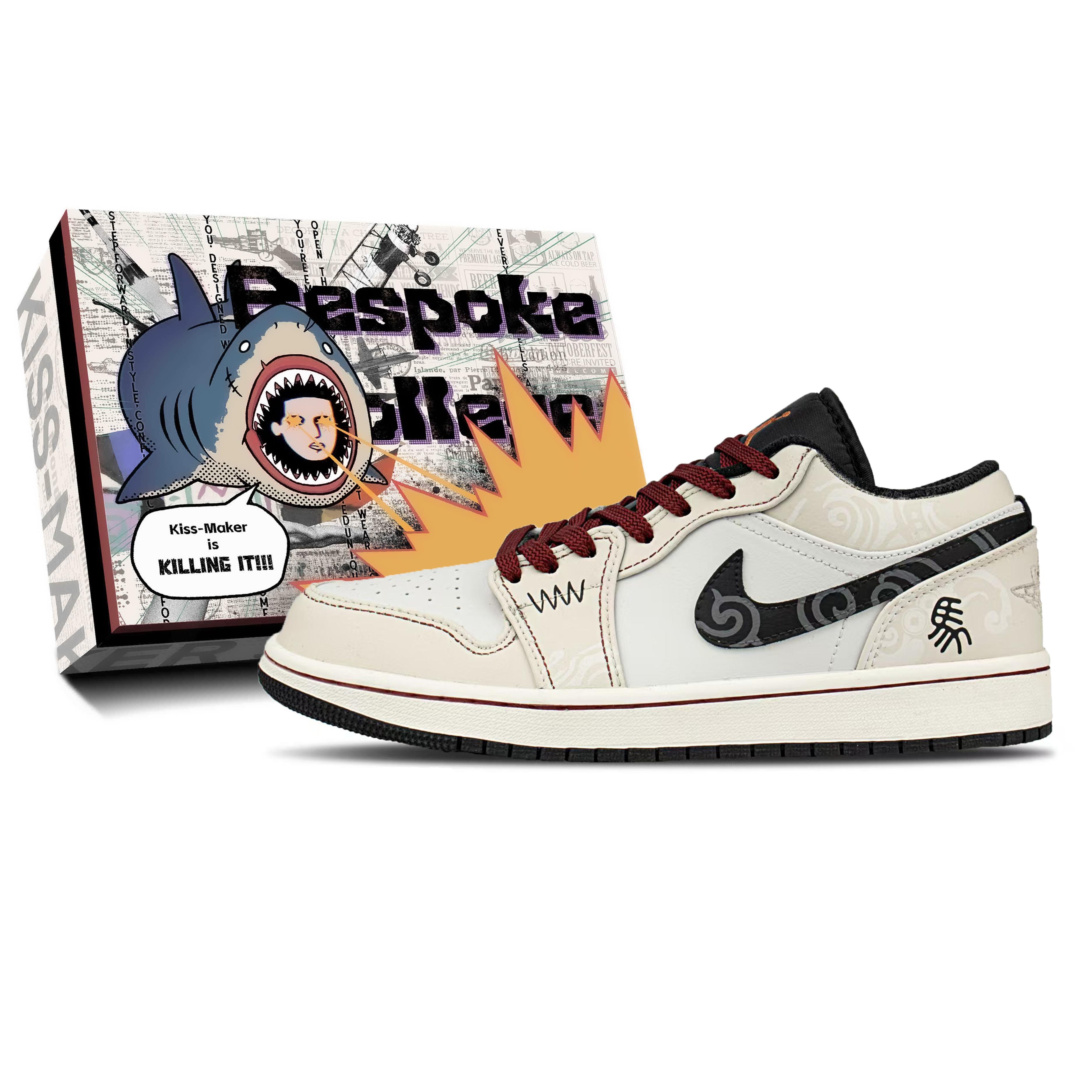 

Jordan Air Jordan 1 Cow Leather Cushioning Low top Vintage Basketball Shoes Unisex Ecru 553558-081(team954--BOX) 45
