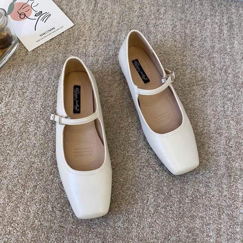 Fashion Flat Shoes for Women Silver Mary Jane Women's Shoes 2025 New Spring Autumn Flat Soft Soled Ballet Scoop Shoes Loafers Women
