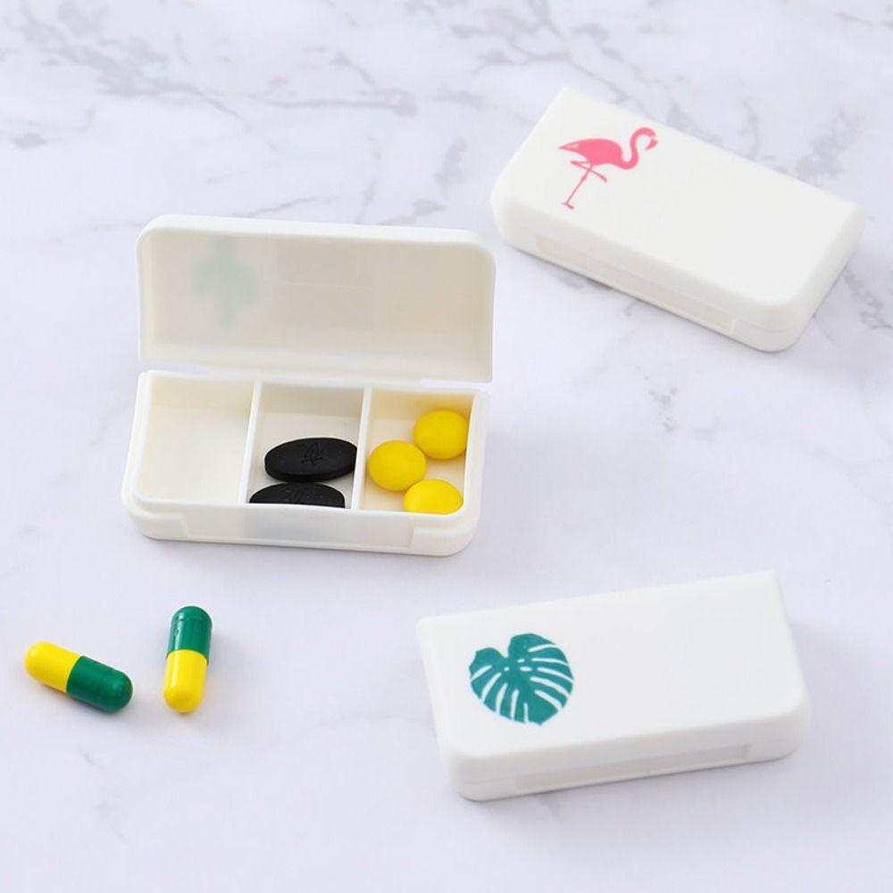 

5pcs Portable Pill Splitters 3 Grids Pill Cases Divider Household