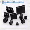 Square Plastic Black Blanking End Caps 13x13mm-120x120mm Inner Plug Cap Furniture Leg Tube Pipe Inserts Plugs Decorative Dust