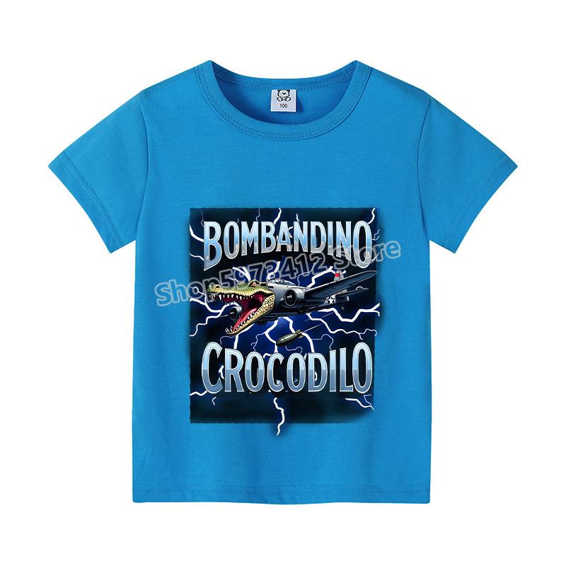 Italian Brainrot Color T-shirt Summer Short Sleeved Boys' Cute Clothes Children's Anime Top Cartoon Digital T-shirt Gift