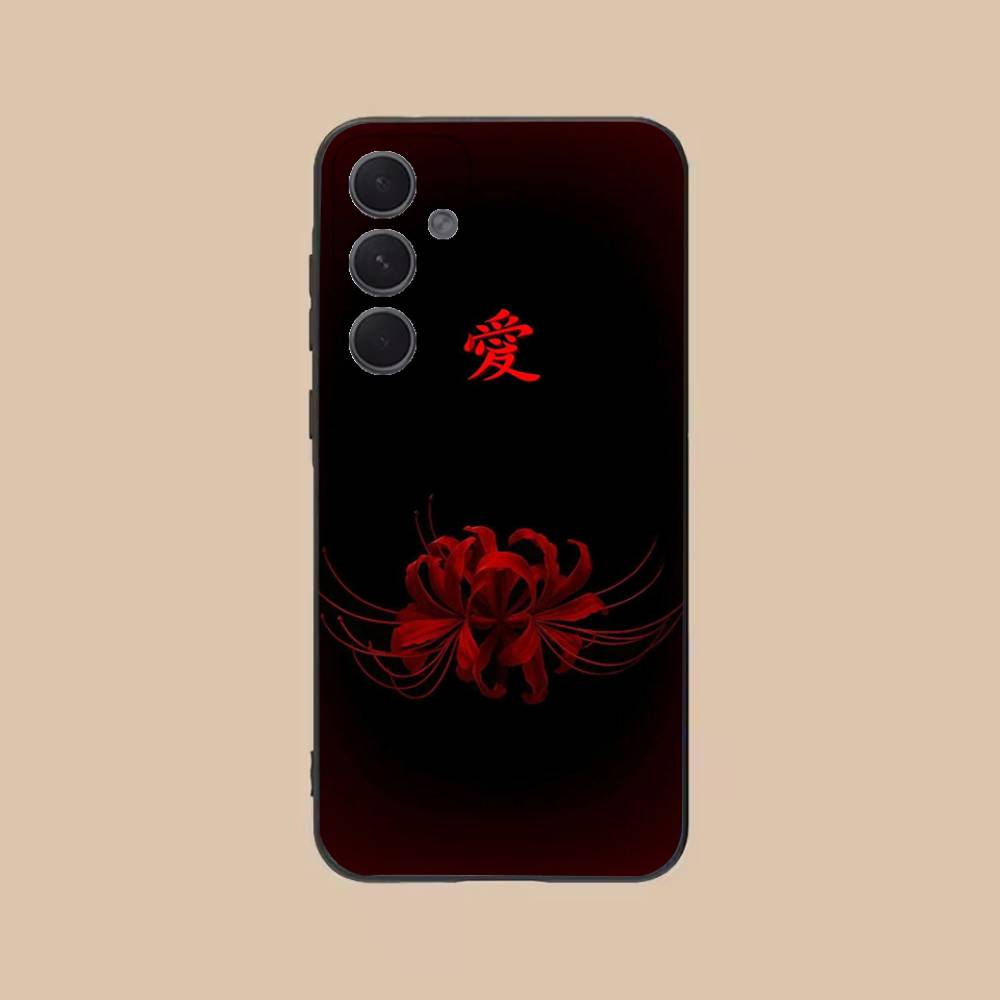 

Red Spider Lily Flower Phone Case For Samsung S25,24,21,22,23,20,S30,Ultra,Plus, Fe,5G Silicone Cover SamsungS24fe