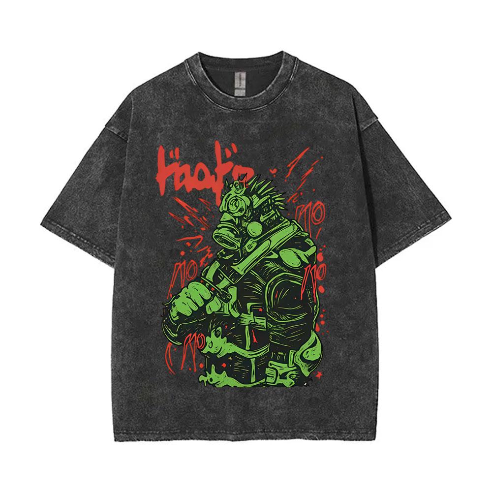 Anime Dorohedoro Nikaido Kaiman Maglietta Vintage Lavata Uomo Donna Abbigliamento Gotico Horror Maglietta in Cotone Maschile Oversize Streetwear
