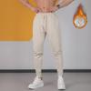 Men's Loose-Fit Plush Sweatpants: Thick, Autumn/Winter, Straight-Leg, Zippered Fitness Trousers for Running and Casual Wear.