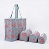 Women Bag Set Usalover925 Blue Quilted Cotton Floral Print Women Bag Set 01