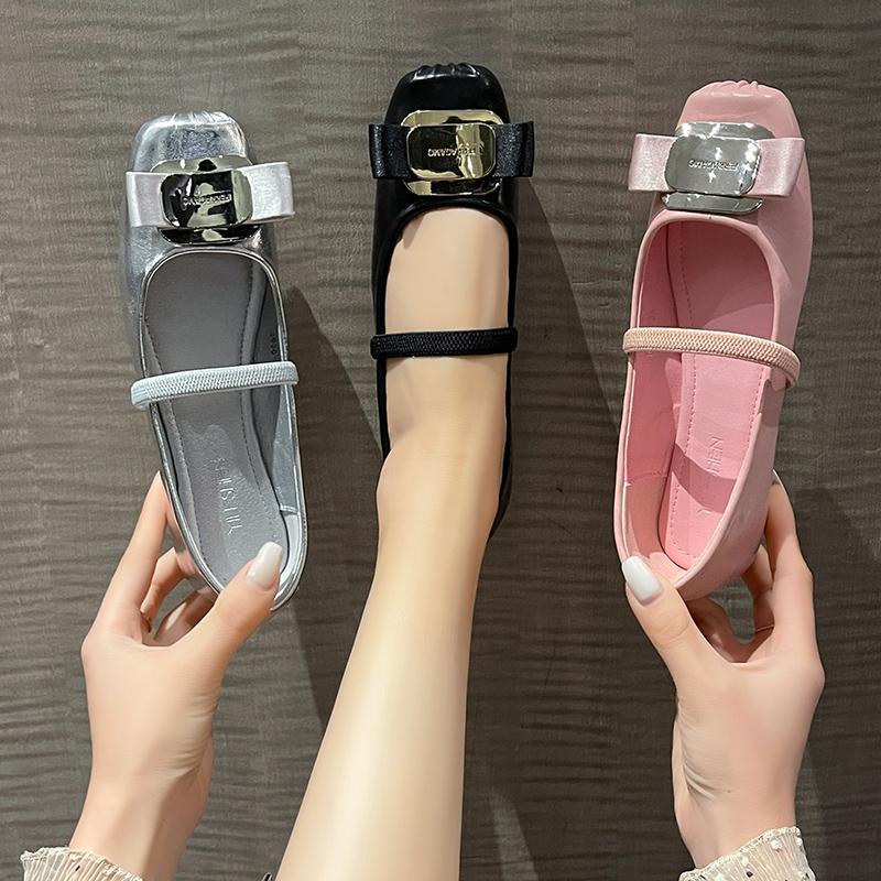 Fashion Pumps Woman Shoes Mary Jane Low Heel Square Toe Kawaii Spring Summer Flat Comfortable Elegant Pink Heels Shoes for Girls Luxury