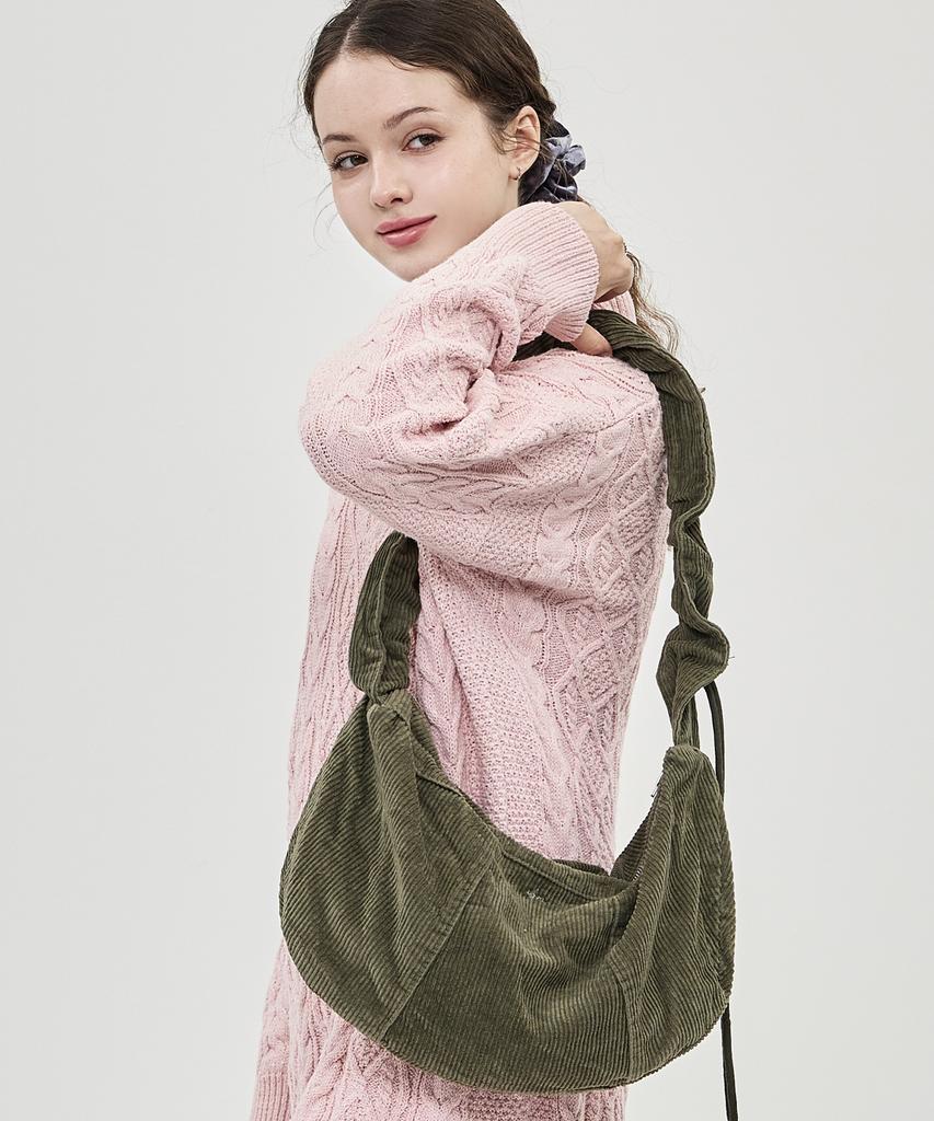 The-Abon Uni Corduroy Shoulder Bag Beige