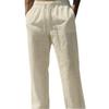 Men's summer thin linen pants breathable new youth cotton and linen wide-leg casual trousers large size trendy brand