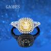 Luxurious S925 Sterling Silver Ring with Ice Flower Cut Yellow Diamond for Women