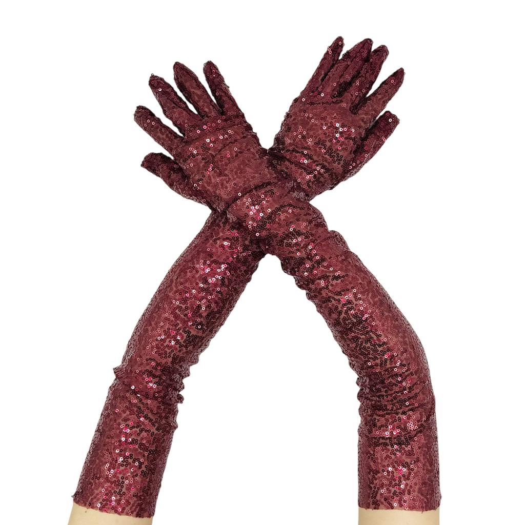 Sequined Evening Dress Gloves for Women Halloween Cosplay Costume Props Gloves Carnivals Stage Performances Gloves