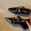 Retro style rivets beaded square head inner height increase Mary Jane shoes shallow mouth word with temperament single shoes